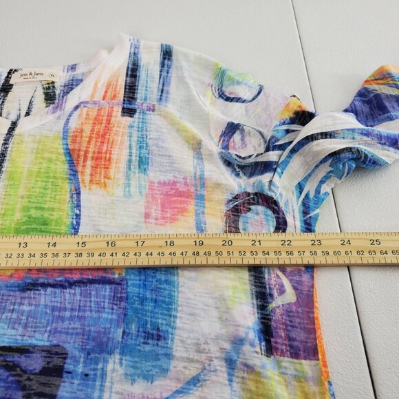Jess & Jane Womens Abstract Geometric Tunic Top Size XL Colorful Art To Wear - Picture 6 of 8